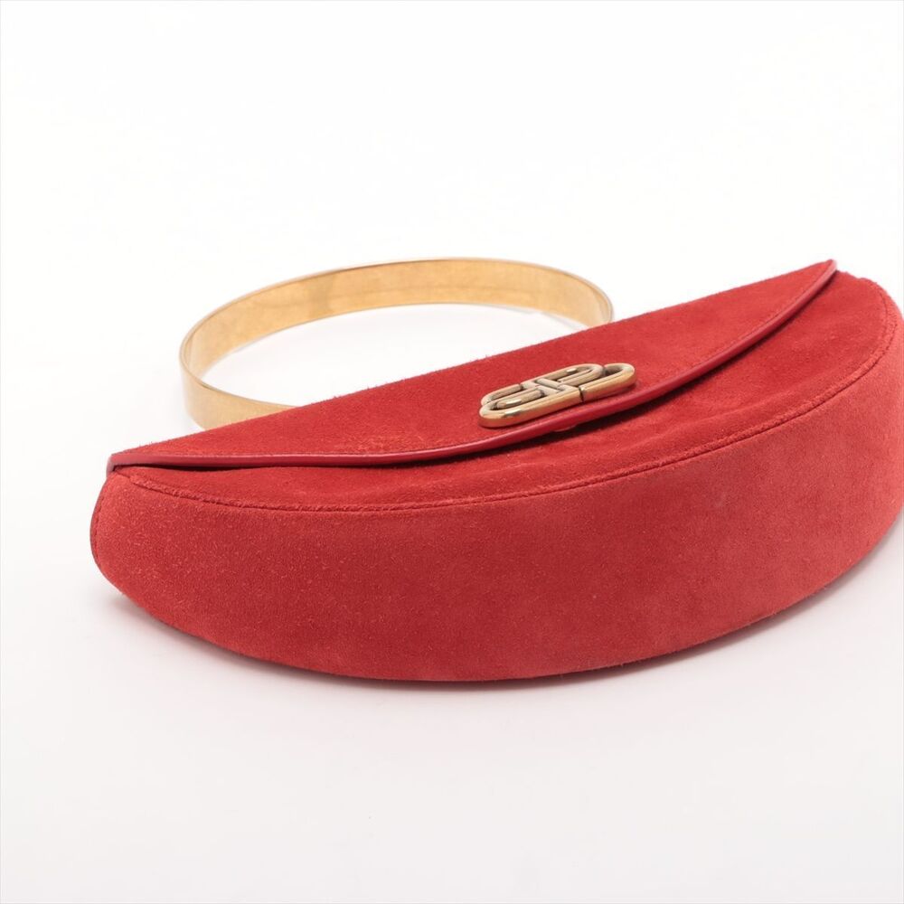 Balenciaga Half Moon Suede Handbag Red - Picture 4 of 8